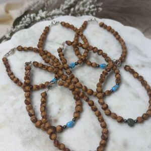 Home cedarwood & turquoise bead bracelets