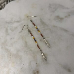feather path beaded earrings