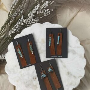 turquoise & shell earring trio