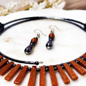 Home goldstone & hematite necklace set